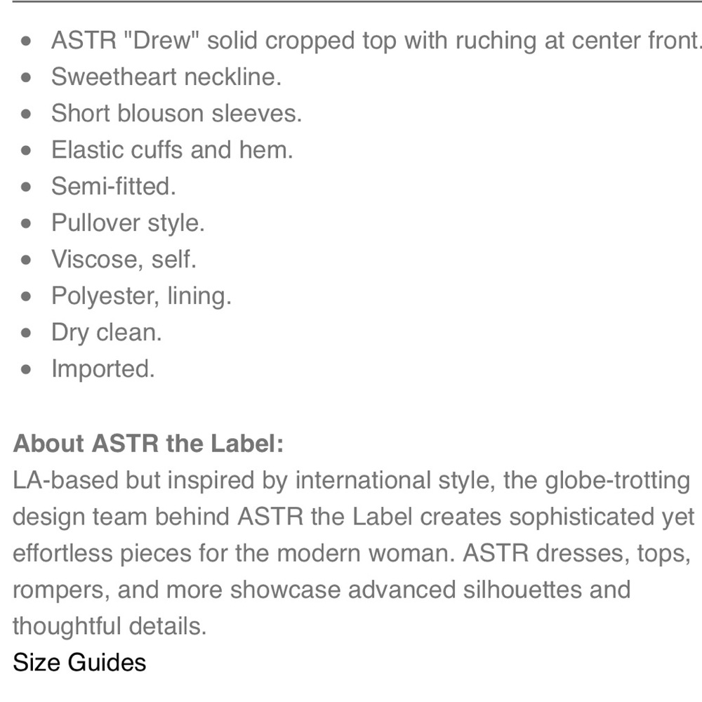 NEW ASTR The Label Drew Crop Top Shirt Rust M - Picture 4 of 4